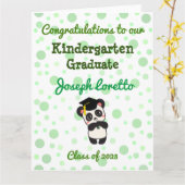 Kleuterschool Afstuderen Gefeliciteerd Panda Kaart (Gele Bloem)