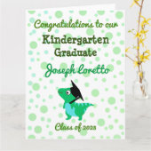 Kleuterschool Afstuderen Gefeliciteerd T-REX Kaart (Gele Bloem)