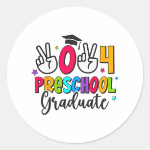 Kleuterschool Afstuderen laatste dag van school Af Ronde Sticker