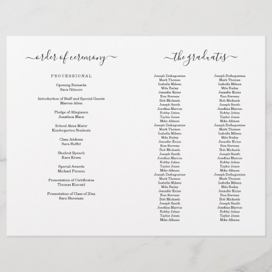 Kleuterschool Afstuderen Programma (2 kol.) Flyer (Achterkant)