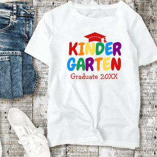 Kleuterschool Afstuderen Regenboog Letters Kind T-shirt