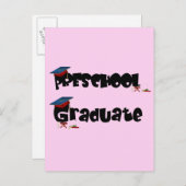 Kleuterschool Afstuderen T-shirts en geschenken Aankondigingskaart (Voorkant / Achterkant)