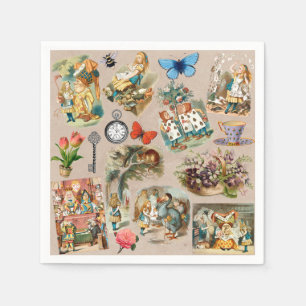 Kleuterschool Alice Kleurrijk 1800s Klassieke Wond Servet