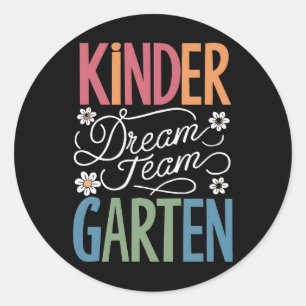 Kleuterschool Dream Team Teacher Terug naar School Ronde Sticker