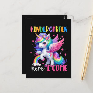 Kleuterschool hier kom ik eenhoorn terug naar scho briefkaart