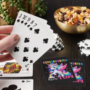 Kleuterschool hier kom ik Eenhoorn terug naar scho Pokerkaarten