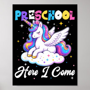 Kleuterschool hier komt eenhoorn terug naar school poster