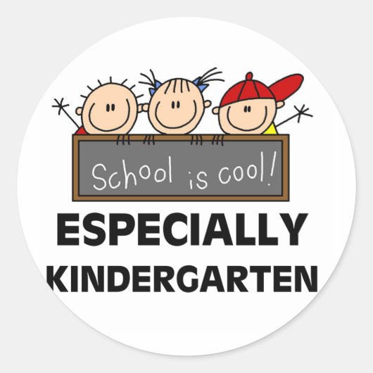 Kleuterschool is Cool Ronde Sticker (Voorkant)