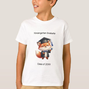 Kleuterschool Jongen Afstuderen Schattige Fox Afst T-shirt