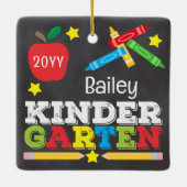 Kleuterschool Keepsake Chalkboard Kleurrijk Kinder Keramisch Ornament (Achterkant)