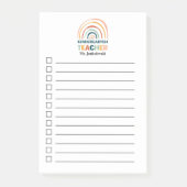Kleuterschool leraar gepersonaliseerde boho regenb post-it® notes (Voorkant)