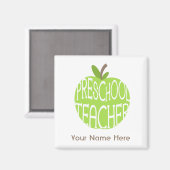 Kleuterschool leraar magneet - Groene Apple (Voorkant / Achterkant)