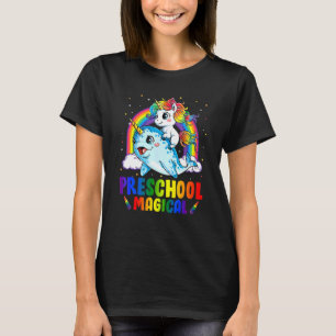 Kleuterschool Magische Eenhoorn Die Op Narwal Rijd T-shirt