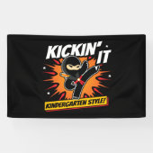 Kleuterschool Ninja Kick Eerste Dag Terug Naar Sch Spandoek (Horizontaal)