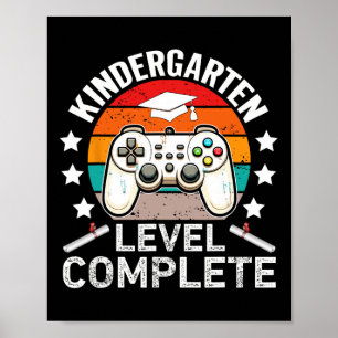 Kleuterschool Niveau Voltooid Afstudeer Gamer Gesl Poster