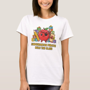 Kleuterschool Piraten Grappige Leraar School Terug T-shirt