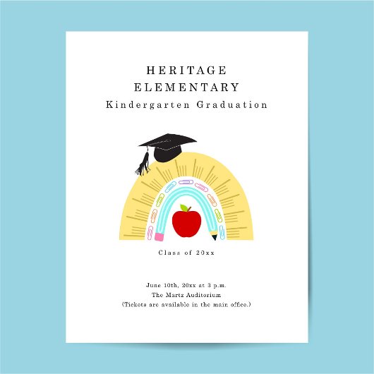 Kleuterschool Pre-K Pre-School Afstuderen Flyer