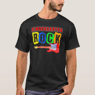 Kleuterschool Rocks Met Gitaar Tee Gelukkig Terug T-shirt