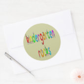 Kleuterschool Rocks - Potlood Ronde Stickers (Envelop)