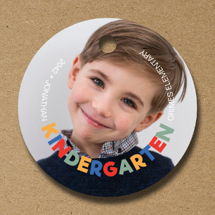 Kleuterschool schooljaar Keepsake Foto Bedankjes Labels