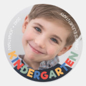 Kleuterschool schooljaar Keepsake Foto Ronde Sticker (Voorkant)