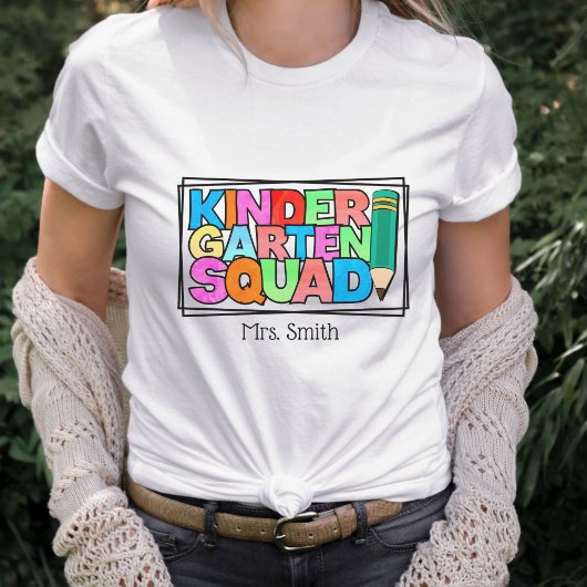 Kleuterschool Squad gepersonaliseerde leraar T-shirt