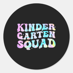 Kleuterschool Squad Teacher kinder Tie Dye Terug n Ronde Sticker
