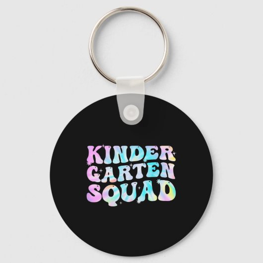 Kleuterschool Squad Teacher kinder Tie Dye Terug n Sleutelhanger (Achterkant)