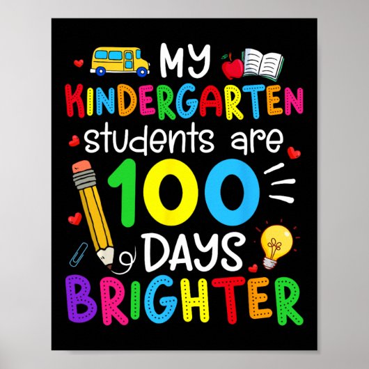 Kleuterschool studenten zijn 100 dagen helderder 1 poster (Voorkant)
