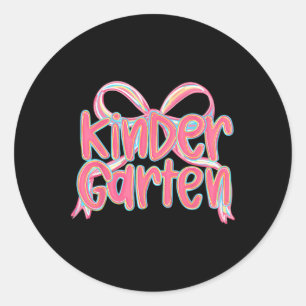 Kleuterschool Terug naar school Schattig meisje Sc Ronde Sticker