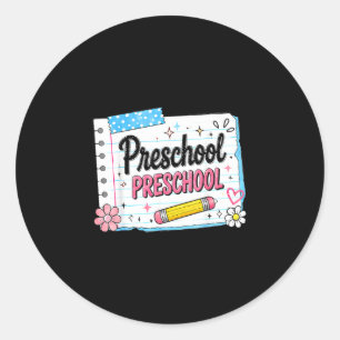 Kleuterschool terug naar school voor meisjes roze ronde sticker