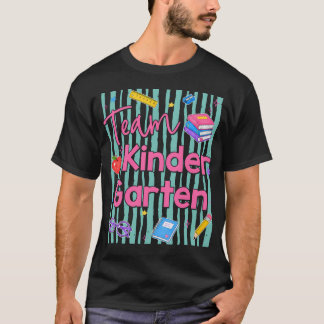 Kleuterteam kleuterschool terug naar school lerare t-shirt