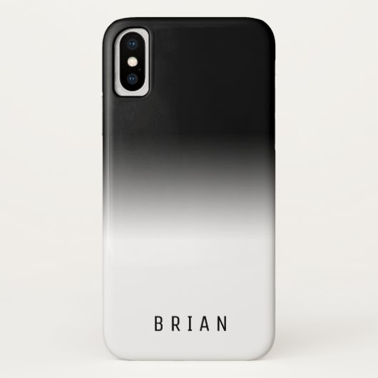Kley COOL gradiënt zwart-wit gepersonaliseerd Case-Mate iPhone Case (Achterkant)