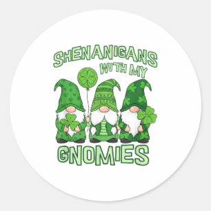 Klieren met kabouters St. Patrick's Day kabouter Ronde Sticker