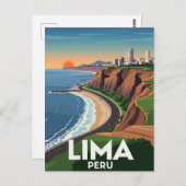 Kliffen van Lima Peru Reizen Briefkaart (Voorkant / Achterkant)