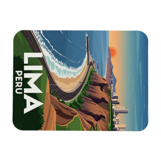 Kliffen van Lima Peru Reizen Magneet (Horizontaal)