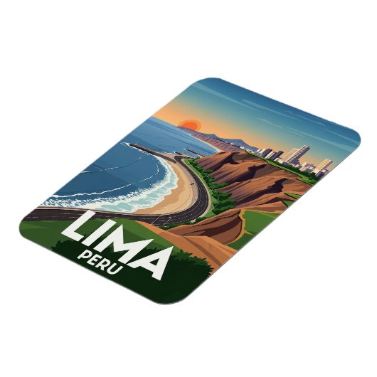 Kliffen van Lima Peru Reizen Magneet (Linkerzijde)