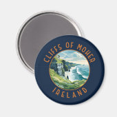 Kliffen van Moeder Ierland Retro Distress Circle Magneet (Voorkant / Achterkant)