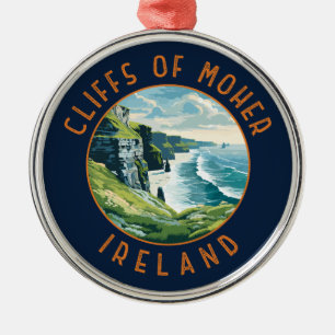 Kliffen van Moeder Ierland Retro Distress Circle Metalen Ornament