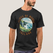 Kliffen van Moeder Ierland Retro Distress Circle T-shirt (Voorkant)