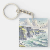 Kliffen van Moher, Ierland & Quote Sleutelhanger (Voorkant)