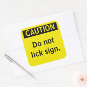 Klik niet op teken. vierkante sticker (Envelop)