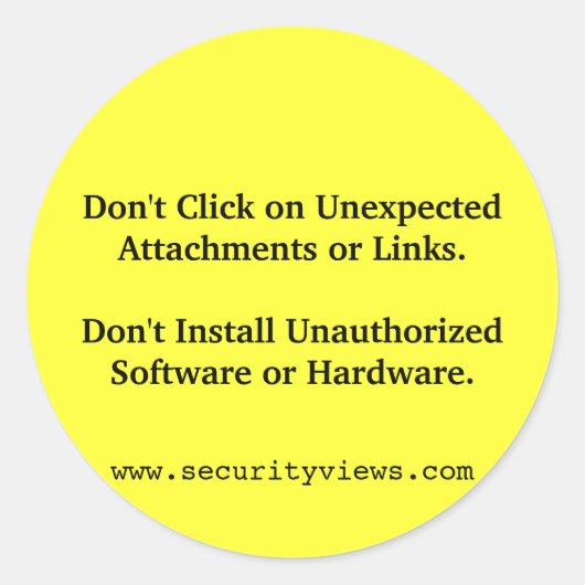 Klik niet! ronde sticker (Voorkant)