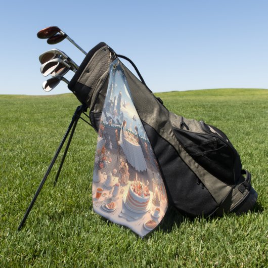 Klik op Aanpassen om naar uw eigen te veranderen Golfhanddoek (Groen)