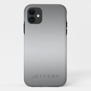 Klik op Silver Grey Metallic Design Monogramed iPhone 11 Hoesje