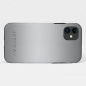 Klik op Silver Grey Metallic Design Monogramed Case-Mate iPhone Case (Achterkant (horizontaal))