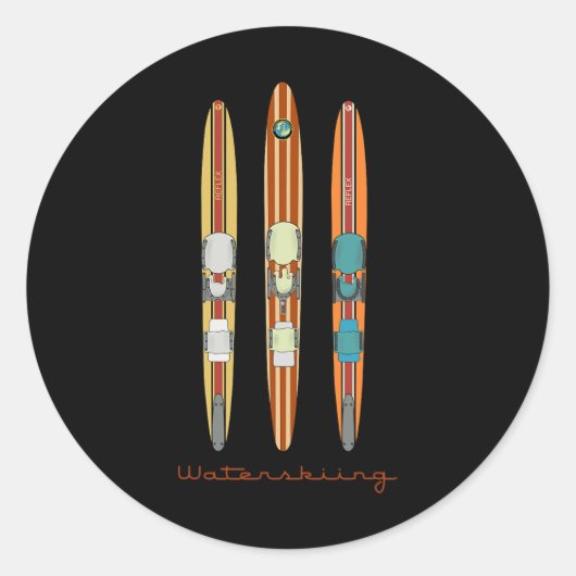 Klik op  waterski's ronde sticker (Voorkant)
