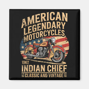 Klik & Vintage Amerikaanse Motorfiets Indian Gebor Magneet