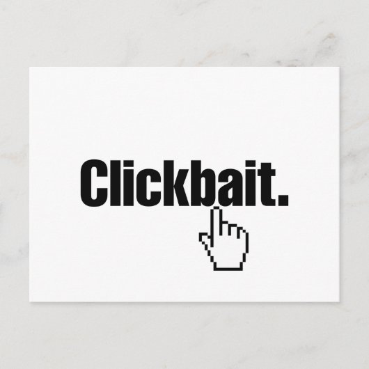 Klikbait. Briefkaart (Voorkant)