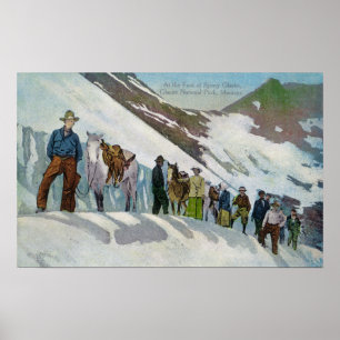 Klikbekkens aan de voet van de Sperry Glacier Poster